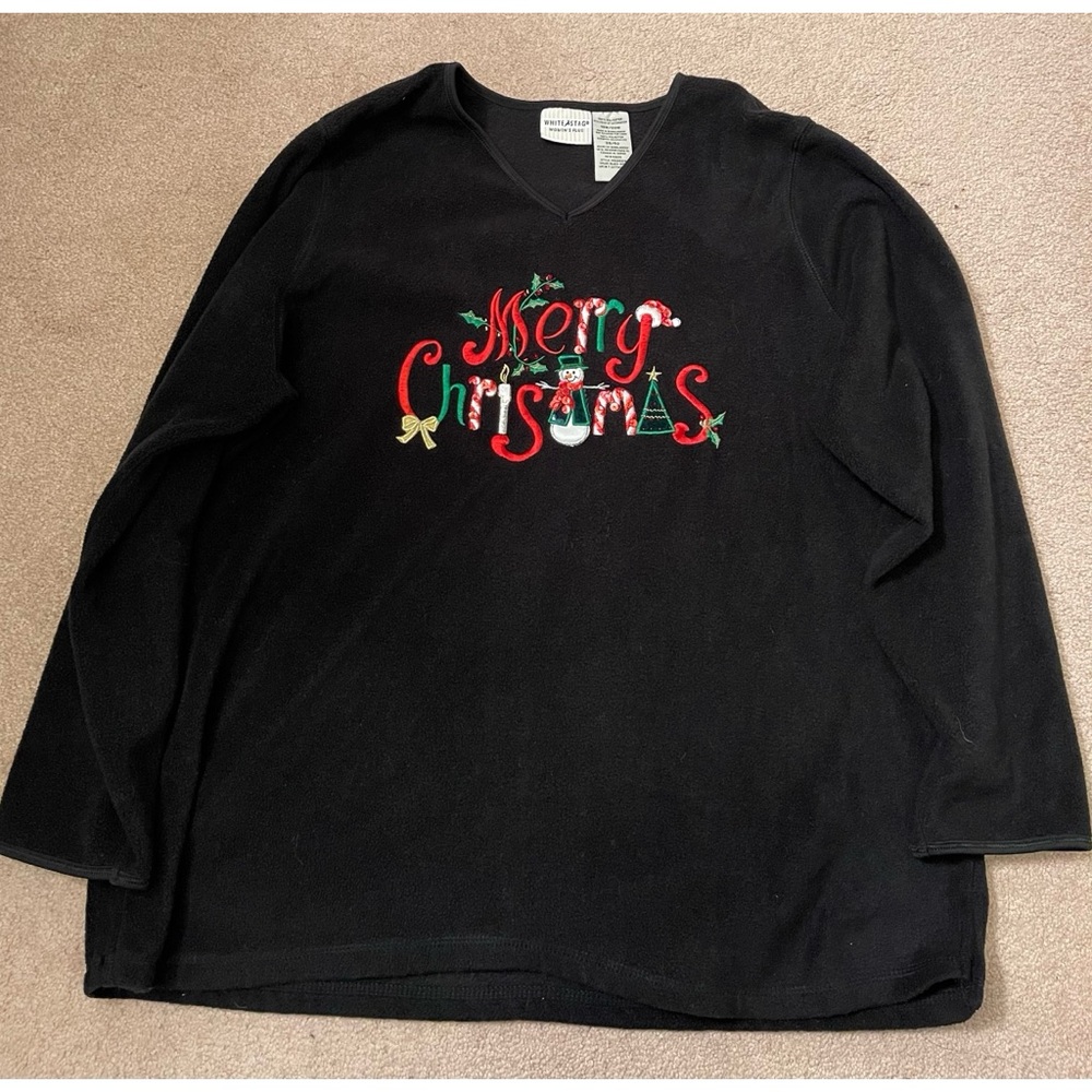 White Stag Women's Christmas Snowman Fleece Top 18W/20W